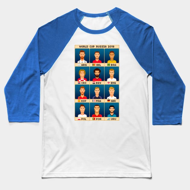 World Cup Stars Baseball T-Shirt by PixelFaces